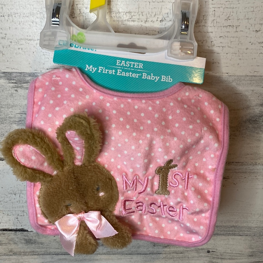 My First Easter Bib Pink NEW